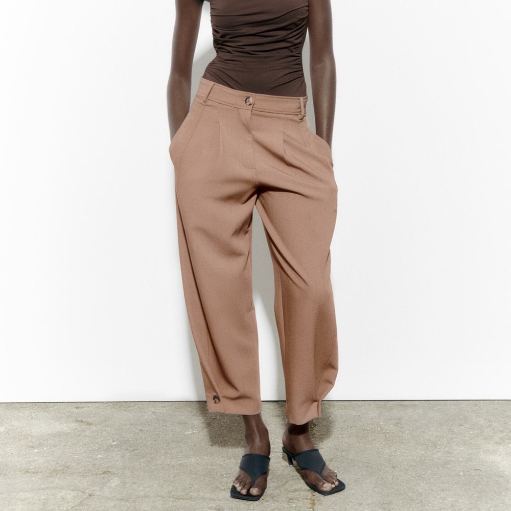 Zara pleated tapered pants